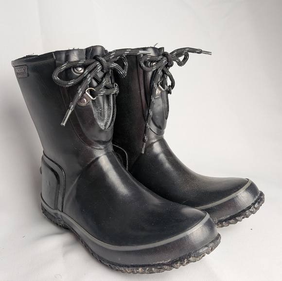 BOGS Armourboot Women Size 7 Black Color Rubber Everdry Durafresh Rain Boots - Picture 1 of 9